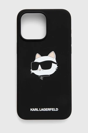 Puzdro na mobil Karl Lagerfeld iPhone 15 Pro Max 6.7 čierna farba, KLHMP15XSCHPPLK