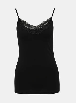 Black tank top with VERO MODA Inge lace