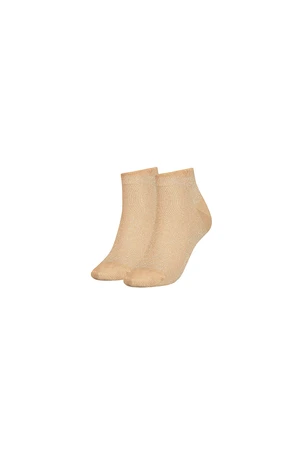 Tommy Hilfiger Socks - TH WOMEN SNEAKER 2P LUREX beige