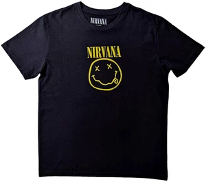 Nirvana Tricou Yellow Smiley Flower Sniffin' Black L
