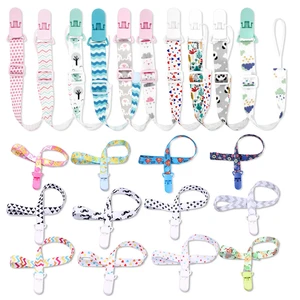 26 Styles Baby Pacifier Clip Cute Printing Fixed Button Baby Clip Chain Adjustable Dummy Clip Nipple Holder Pacifier Accessories