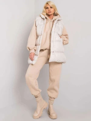 Beige three-piece sweatshirt set