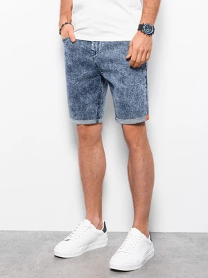 Ombre Men's denim marbled shorts - blue