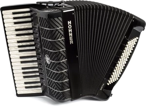 Hohner Mattia IV 96 Gun Acordeon cu clape Gun Black/Pearl Key