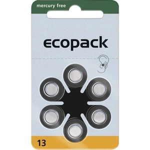 ecopack ECO13 gombíková batéria  ZA 13 zinkovo-vzduchová 285 mAh 1.4 V 6 ks