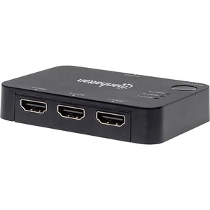 Manhattan  3 porty Prepínač HDMI možnosť 3D prehrávania, indikácia LED, pripravené pre Ultra HD, s diaľkovým ovládaním,