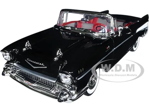 1957 Chevrolet Bel Air Convertible Black James Bond 007 "Dr. No" (1962) Movie 1/18 Diecast Model Car by Motormax