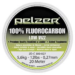 Pelzer - návazcový vlasec  fluorocarbon 20 m crystal-průměr 0,37 mm / nosnost 20 lb / 9 kg