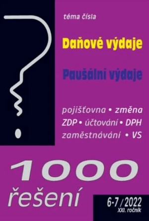 1000 řešení 6-7/2022 Daňové výdaje komplexně, Paušální výdaje, Změna zdravotní pojišťovny