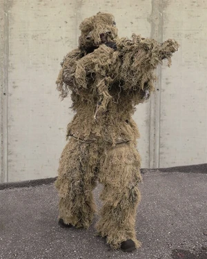 Maskovací oblek “Hejkal“ Ghillie Suit 4-dílný ANTI FIRE Mil-Tec® - desert (Barva: Khaki, Velikost: M - L)