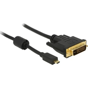 Delock HDMI / DVI káblový adaptér #####HDMI-Micro-D Stecker, #####DVI-D 24+1pol. Stecker 2.00 m čierna 83586 s feritovým