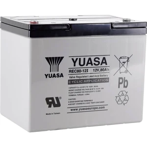 Yuasa REC80-12 YUAREC8012 olovený akumulátor 12 V 80 Ah olovený so skleneným rúnom (š x v x h) 259 x 212 x 168 mm skrutk