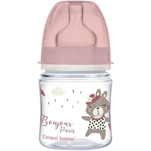 Canpol babies Bonjour Paris dojčenská fľaša 0m+ Pink 120 ml