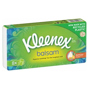 KLEENEX Papírové kapesníky s balzámem 8 x 9 ks