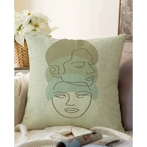 Zelená obliečka na vankúš s prímesou bavlny Minimalist Cushion Covers Chenille, 55 x 55 cm