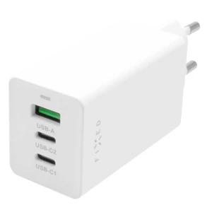 Nabíjačka do siete FIXED GaN USB, 2x USB-C PD, 65W (FIXCG65-2CU-WH) biela nabíjačka do siete • technológia GAN • 2× USB-C • 1× USB-A Rapid Charge • po