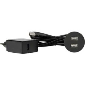 Vestavná zásuvka Kopp 939742015 s USB, IP20, černá