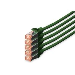 Síťový kabel RJ45 Digitus DK-1644-100-G-5, CAT 6, S/FTP, 10.00 m, zelená