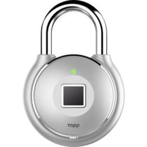 Bluetooth visací zámek zámek s otiskem prstu, visací zámek Bluetooth Tapplock Tapplock one plus - sterling silver, 56 mm, Sterling Silver