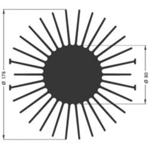 LED chladič Fischer Elektronik SK 590 20 SA 10021727, 1.4 K/W, (Ø x v) 178 mm x 20 mm