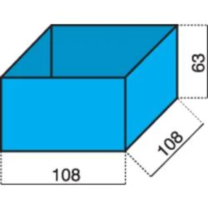 Plastový box na součástky Alutec 624300, 108 x 108 x 63 mm, modrá