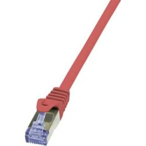 Síťový kabel RJ45 LogiLink CQ3034S, CAT 6A, S/FTP, 1.00 m, červená