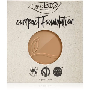 puroBIO Cosmetics Compact Foundation kompaktný púdrový make-up náhradná náplň SPF 10 odtieň 04 9 g