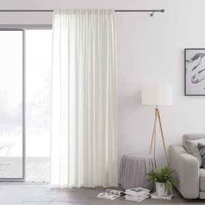 Béžový záves AmeliaHome Voile Pleat, 160 x 250 cm