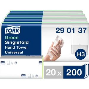 TORK 290152 Zickzack C&C Universal papierové utierky, skladané (d x š) 23 cm x 24.8 cm zelená 20 x 200 listov / bal.  40