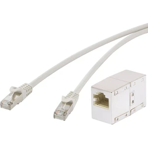 Renkforce RF-2257257 RJ45 sieťové káble, prepojovacie káble CAT 5e F/UTP 10.00 m sivá s ochranou 1 ks