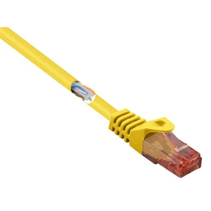 Basetech BT-1719396 RJ45 sieťové káble, prepojovacie káble CAT 6 U/UTP 15.00 m žltá s ochranou, bez halogénov 1 ks