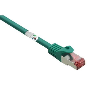 Renkforce RF-3432072 RJ45 sieťové káble, prepojovacie káble CAT 6 S/FTP 3.00 m zelená s ochranou, pozlátené kontakty, sa