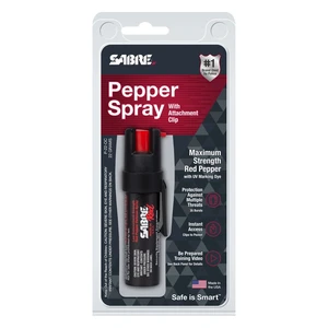 Obranný sprej Compact s klipom Sabre Red® – Čierna (Farba: Čierna)