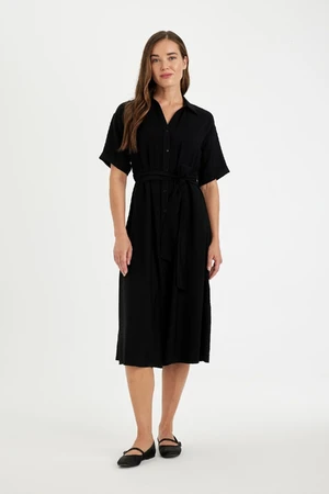 DEFACTO Traditional Regular Fit Shirt Collar Short Sleeve Dress