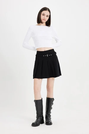 DEFACTO Pleated High Waist Mini Skirt