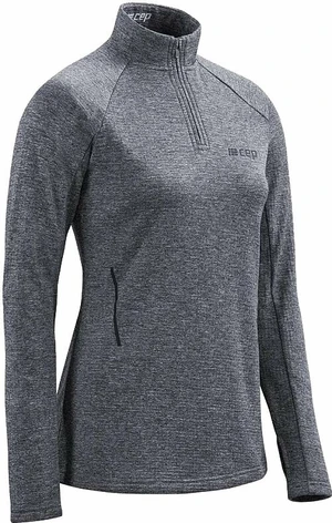 CEP W0A39 Winter Run Shirt Women Black Melange Hanorac pentru alergare