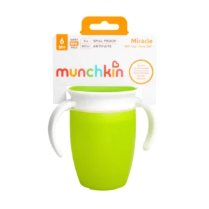 MUNCHKIN Juniorský netečúci hrnček 360° s uškami 12m+, zelený 207 ml