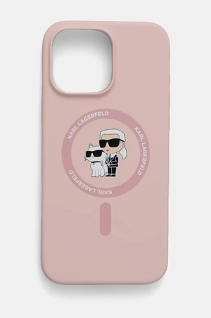 Obal na telefon Karl Lagerfeld iPhone 16 Pro Max 6.9 růžová barva, KLHMP16XSCMKCRHP