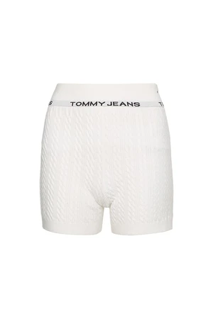 Tommy Jeans Shorts - TJW CABLE KNIT LOUNGE SHORT white