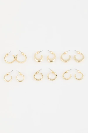 DEFACTO Women's 6-Piece Gold Hoop Earrings