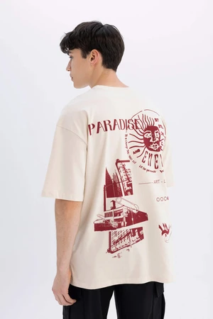 DEFACTO Oversize Fit Crew Neck Printed T-Shirt