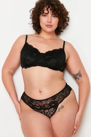 Trendyol Curve Black Lace Underwear Set