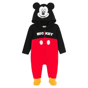 Overal na zip s kapucí Mickey Mouse -červený - 80 RED