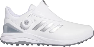 Adidas Solarmotion BOA 24 Spikeless Mens Golf Shoes White/Silver Metallic/Blue Burst 42 Calzado de golf para hombres