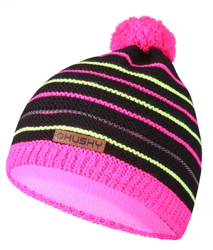 Kids beanie HUSKY Cap 34 black/neon pink