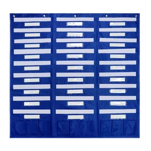 Hanging File Folder Organizer 27 Pockets and 5 Over The Door Hanger, Wall Mount Document Letter Organizer/Pocket Chart