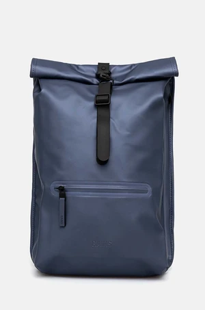 Batoh Rains Rolltop Rucksack W3 modrá barva, velký, hladký, 13320-36