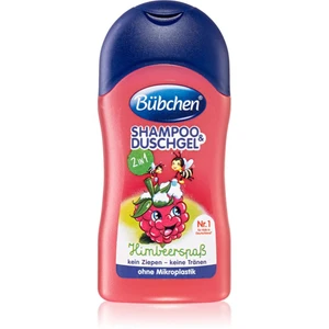 Bübchen Kids Shampoo & Shower II šampon a sprchový gel 2 v 1 cestovní balení Himbeere 50 ml