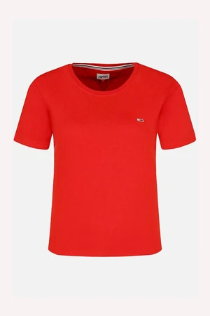 Tommy Jeans Tričko - TJW SOFT JERSEY TEE červené