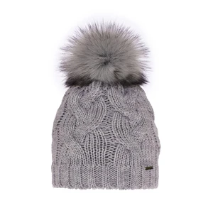 AGBO Woman's winter hat grey Terri with pompom